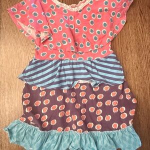 Jelly The Pug Pink and Blue Polka Dot/Striped Dress Sz 6 Boutique Dress BI